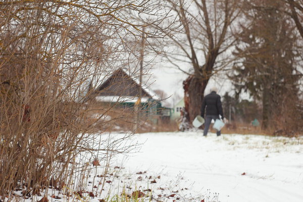 winter countryside village