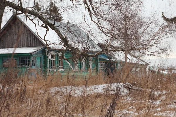 Inverno aldeia rural — Fotografia de Stock