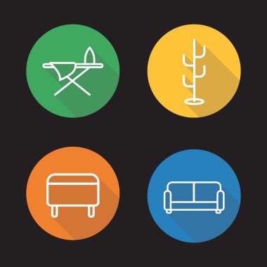 Ev mobilyaları Icons set