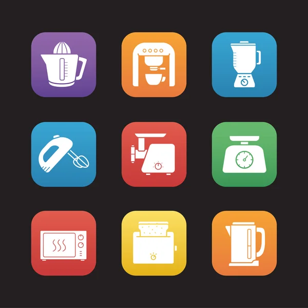 Mutfak elektronik Icons set — Stok Vektör