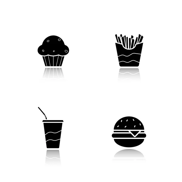 Conjunto de iconos de comida rápida — Vector de stock