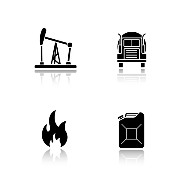 Fuel and gasoline production icons set — ストックベクタ