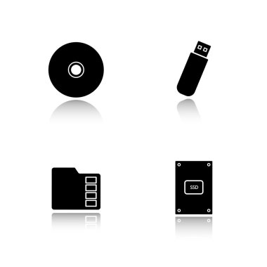 Veri depolama aygıtları Icons set