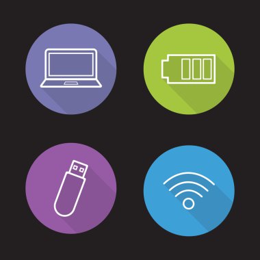 Bilgisayar elektronik Icons set