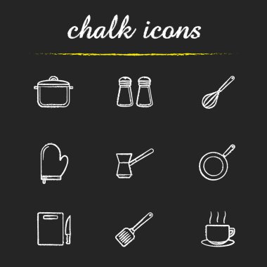 Mutfak mutfak eşyaları Icons set