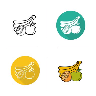 Meyve renk Icons set