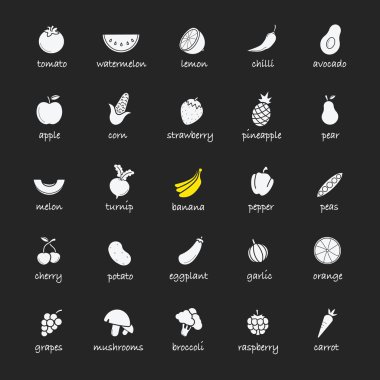 Meyve ve sebze Icons set