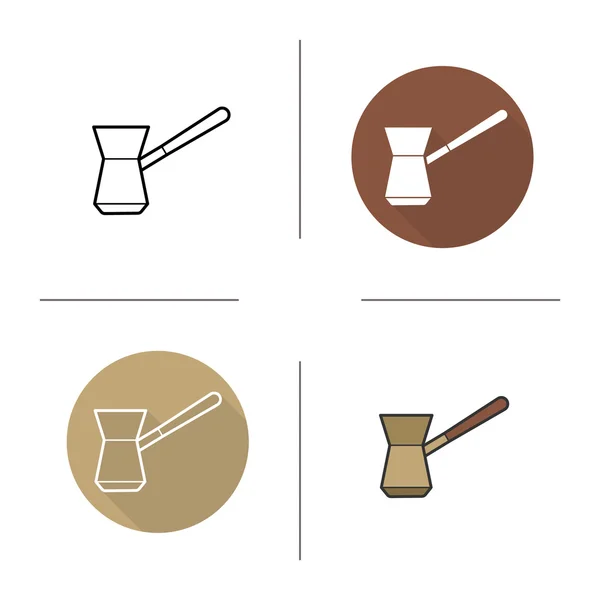 Set de iconos de café cezve — Archivo Imágenes Vectoriales