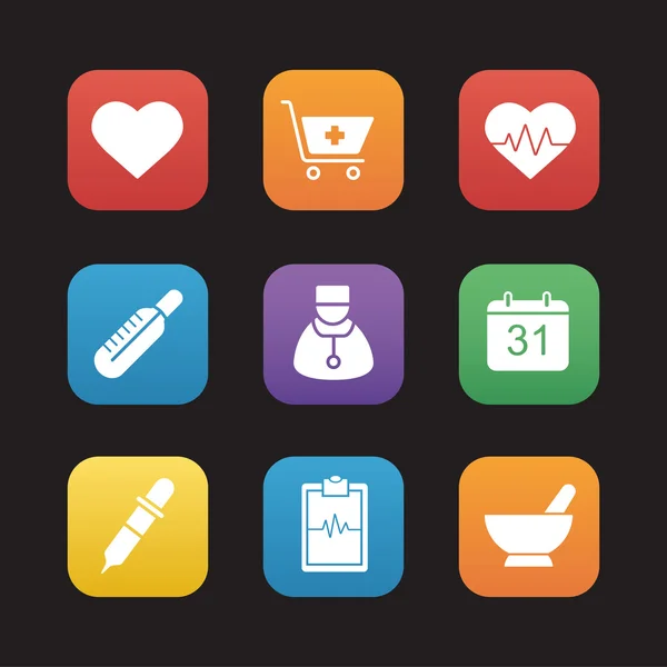 Set di icone della medicina e della salute — Vettoriale Stock