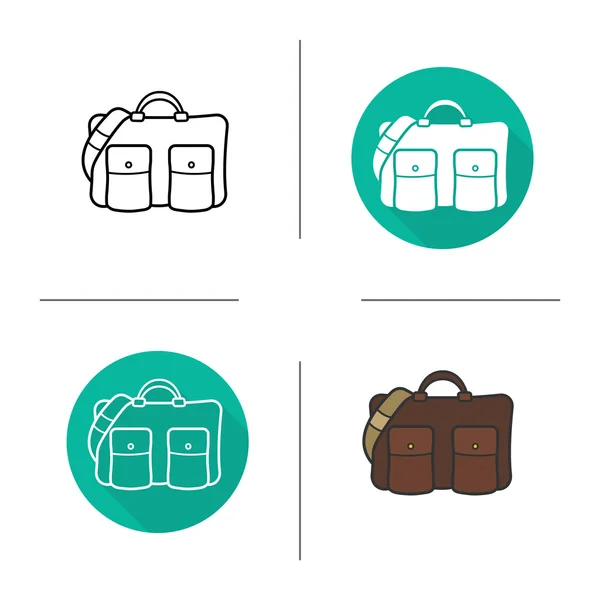 Läder handväska ikoner set — Stock vektor