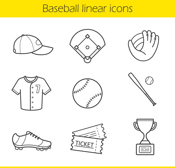 Set di icone del gioco del baseball — Vettoriale Stock