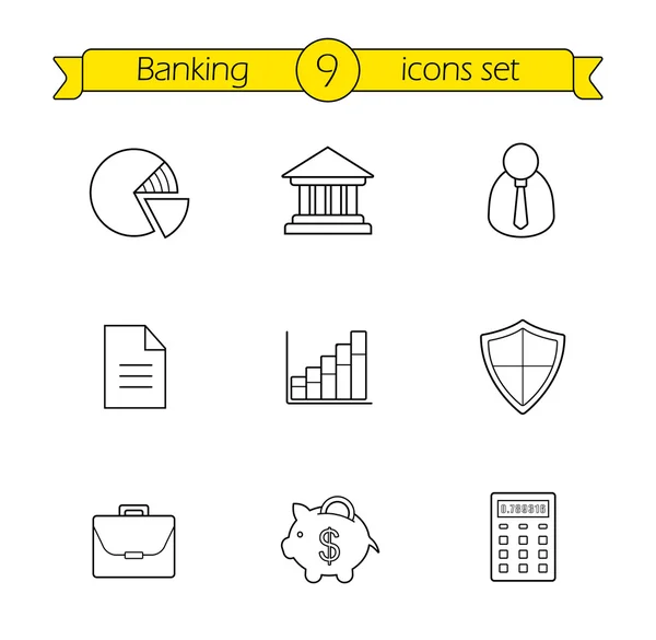 Conjunto de ícones bancários e financeiros — Vetor de Stock