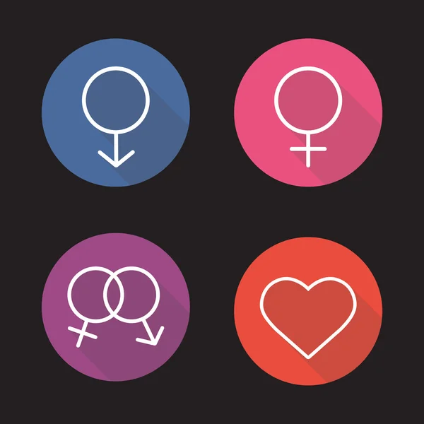 Gender symbols icons set — Stock Vector