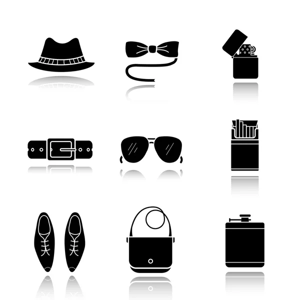 Men's accessories icons set — Stock Vector