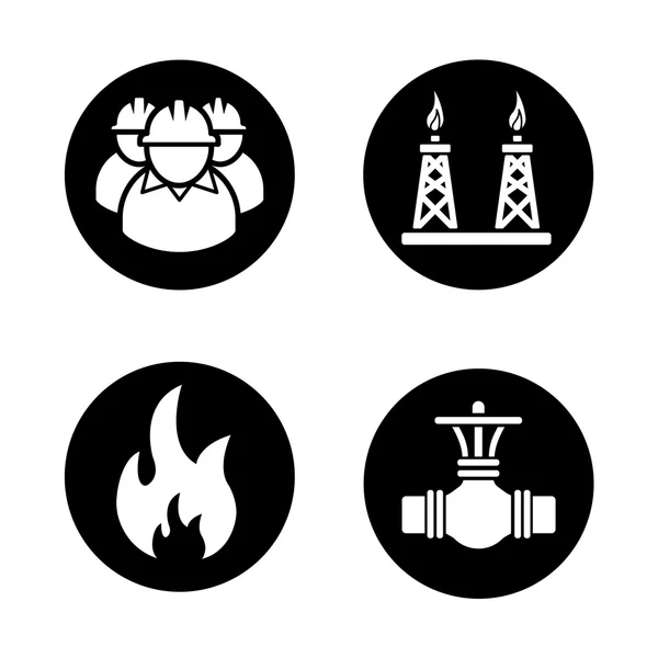 Conjunto de iconos de la industria del gas — Archivo Imágenes Vectoriales
