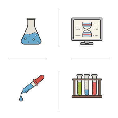 Kimyasal laboratuvar ekipmanları düz tasarım