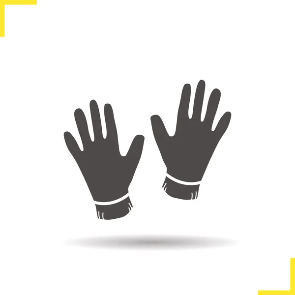 Drop Shadow handschoenen icon — Stockvector