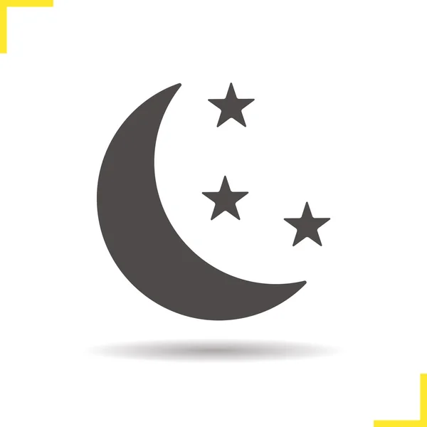 Drop shadow moon icon — Stock Vector