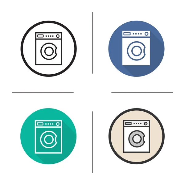 Washing machine flat design set — Stock Vector