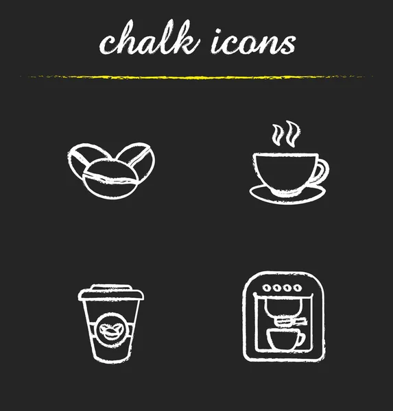 Conjunto de ícones de giz café — Vetor de Stock