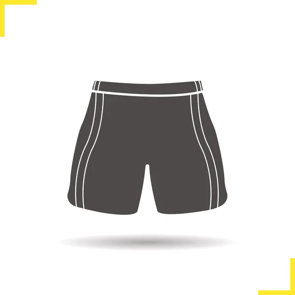 Drop Shadow sport shorts siluett symbol — Stock vektor