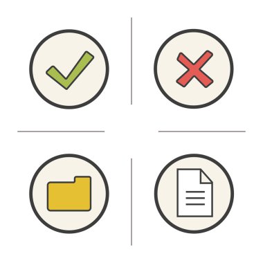 Dijital semboller renk simgeleri seti