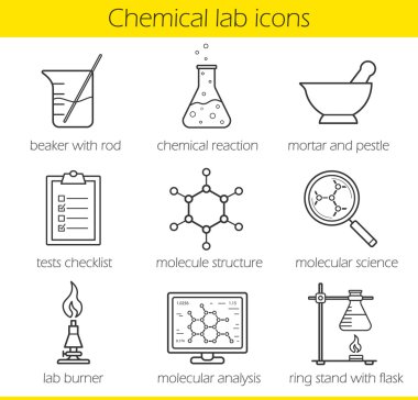 Kimyasal laboratuvar Icons set