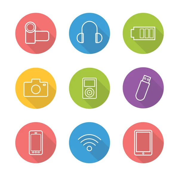 Conjunto de iconos de electrónica de consumo — Vector de stock