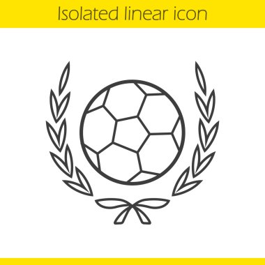 Futbol topu defne çelengi doğrusal simgesi