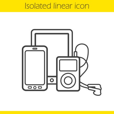 Dijital araçlar doğrusal simgesi