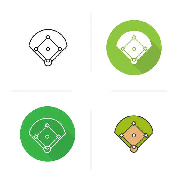 Honkbal veld iconen — Stockvector