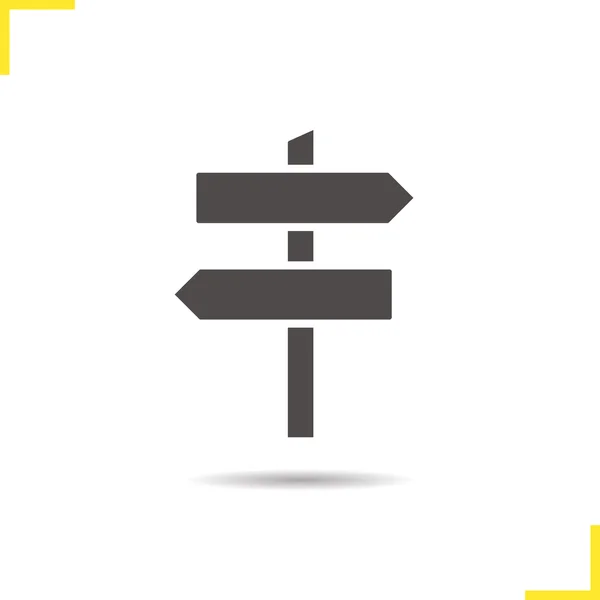 Way riktning Silhouette symbol — Stock vektor