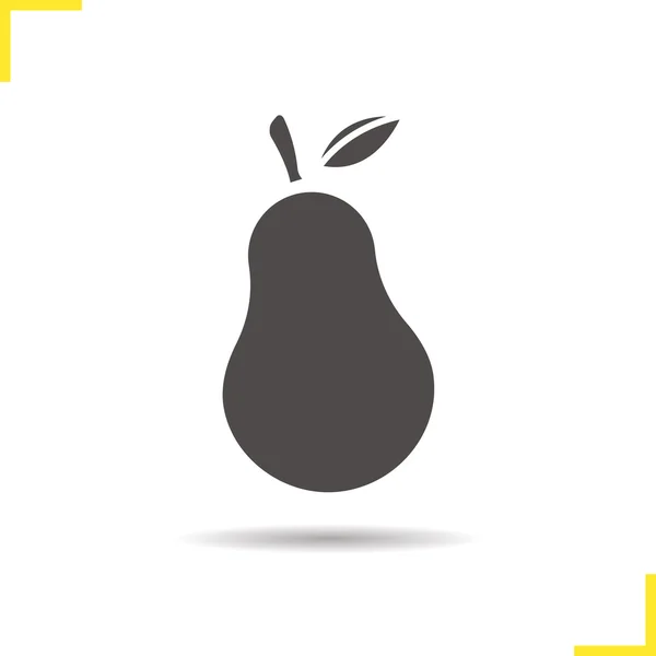 Ripe pear silhouette — Stock Vector