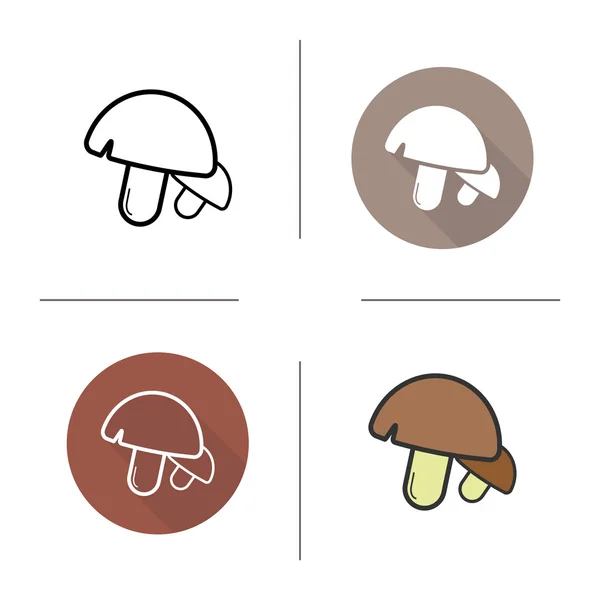 Paddestoelen iconen. Plat ontwerp — Stockvector