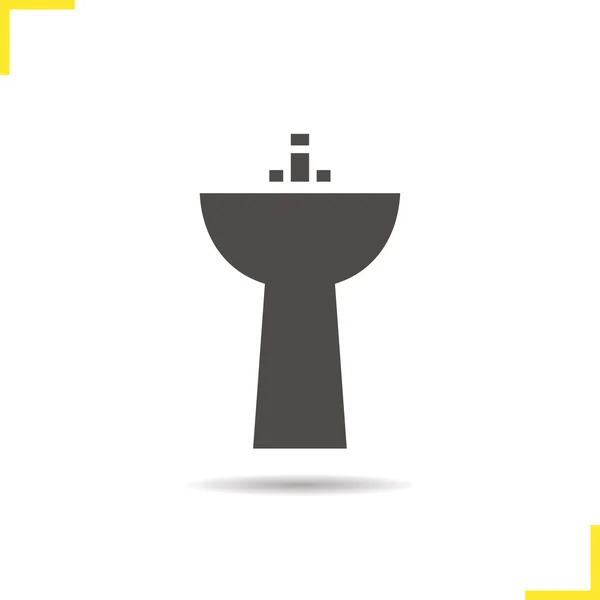 Lavabo simgesi lavabo siluet sembolü — Stok Vektör