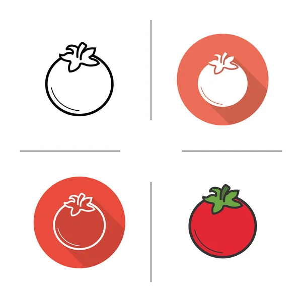 Ícones de tomate. Projeto plano — Vetor de Stock