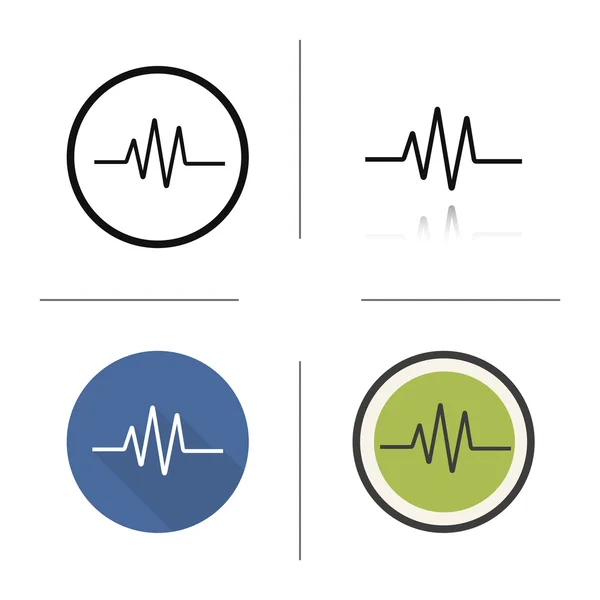 Iconos de cardiograma Diseño plano — Vector de stock