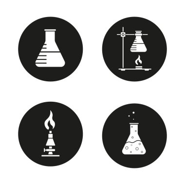 Kimyasal laboratuvar Icons set