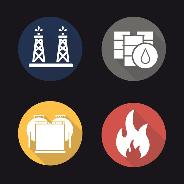 Oil industry icons set — Stock Vector