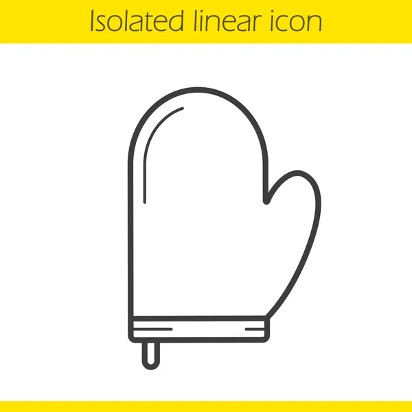 Oven mitt linear icon — Stock Vector