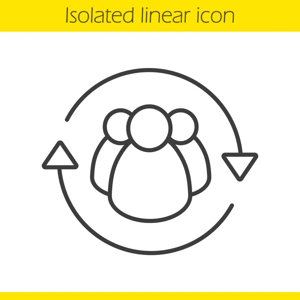 Team beheer lineair pictogram — Stockvector