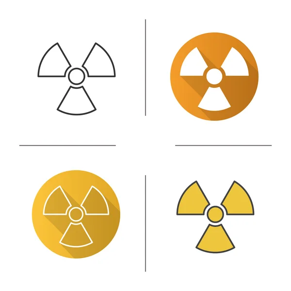 Ikony radiačních příznaků — Stockový vektor