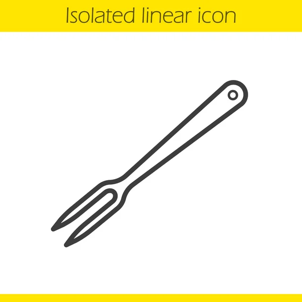 Carving fork linear icon — Stock Vector