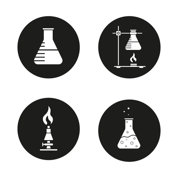 Chemielabor-Symbole gesetzt — Stockvektor