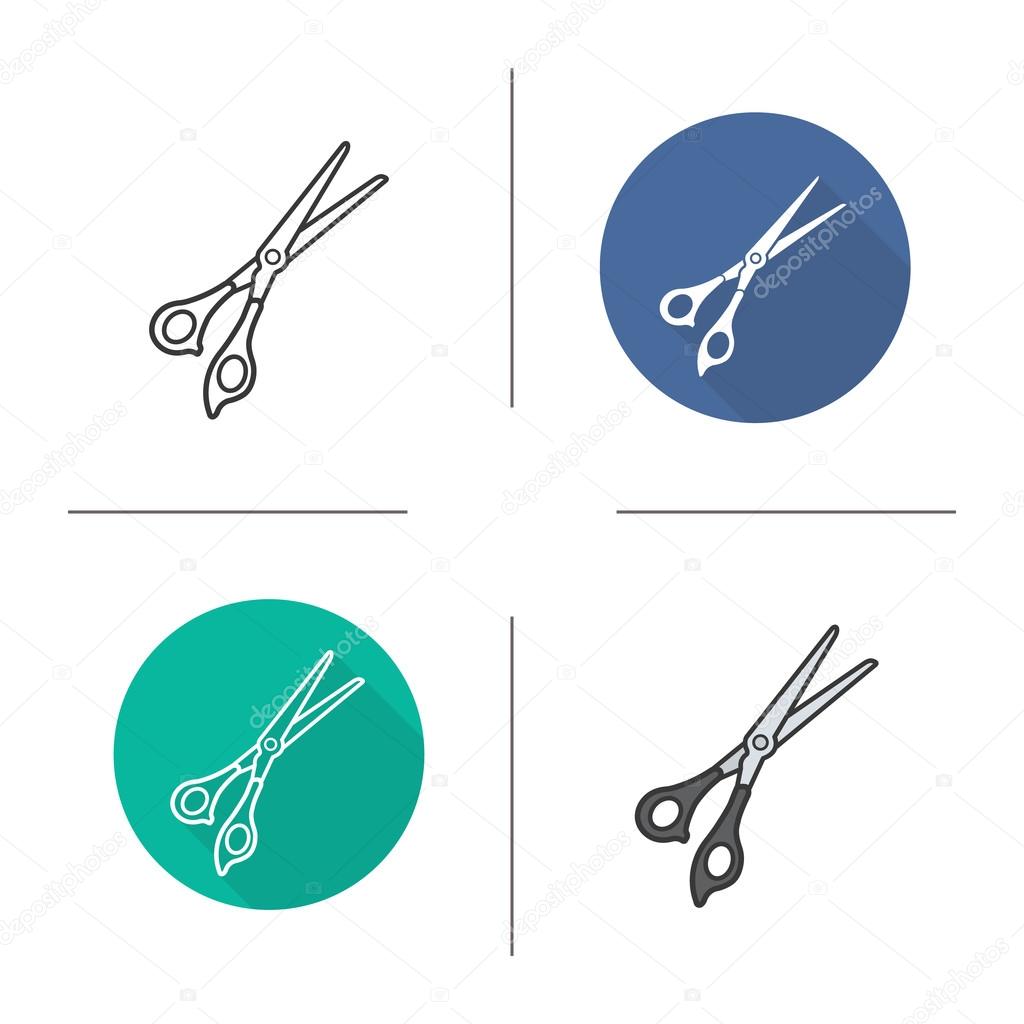 Scissors icons. Flat design 