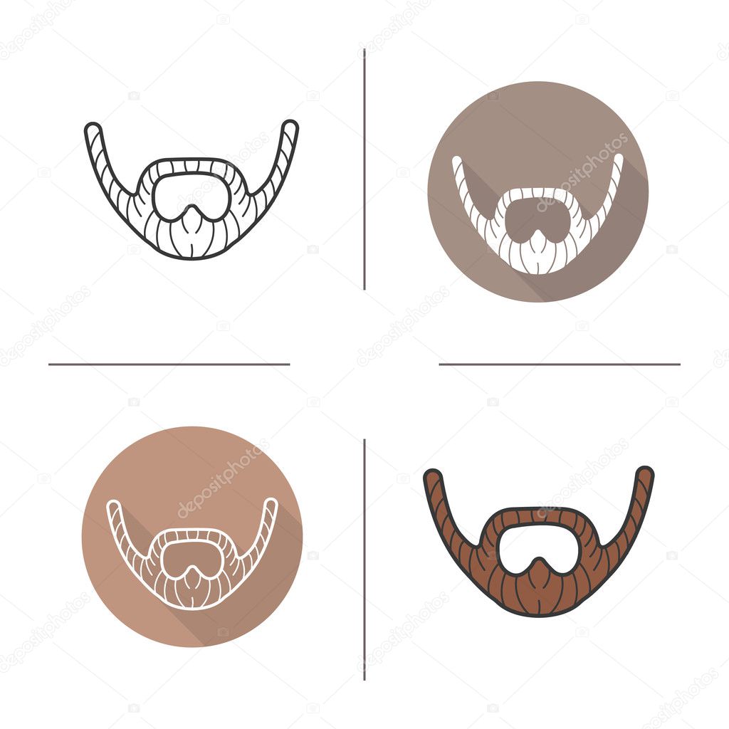 Beards icons. Flat design 