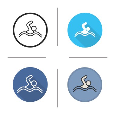 Yüzücü Icons set