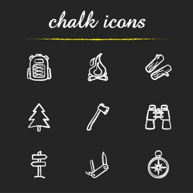 Camping icons set vector Camping icons set vector
