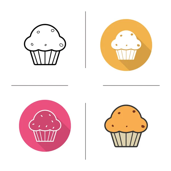 Muffin einfache Symbole — Stockvektor