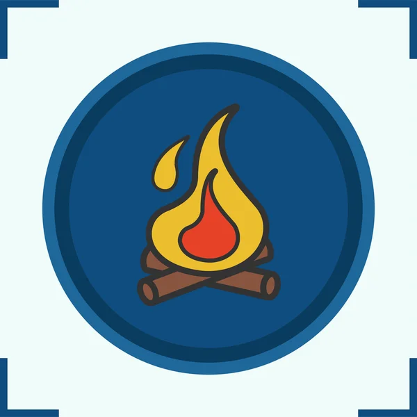 Ícone de cor da fogueira — Vetor de Stock